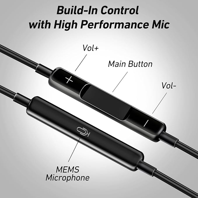 Keyron Lightning Headphones for iPhone, Wired Earbuds - Image 3