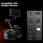 K&F CONCEPT 2-Pack 9.8" Magic Arm, 1/4" Screw Camera Mount Arm 360° Ball Heads - Image 4