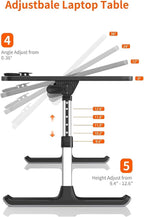 Desk, SAIJI Adjustable Laptop Stand, Breakfast Tray, 5 Heights, 4 Angles - Image 5