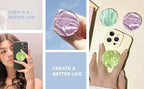 3 Pack Fashionable Clear Glitter Expandible Collapsible Moblile Phone Grip - Image 4