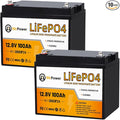 2 Pack 12V 100Ah Mini LiFePO4 Lithium Battery by Cymoye