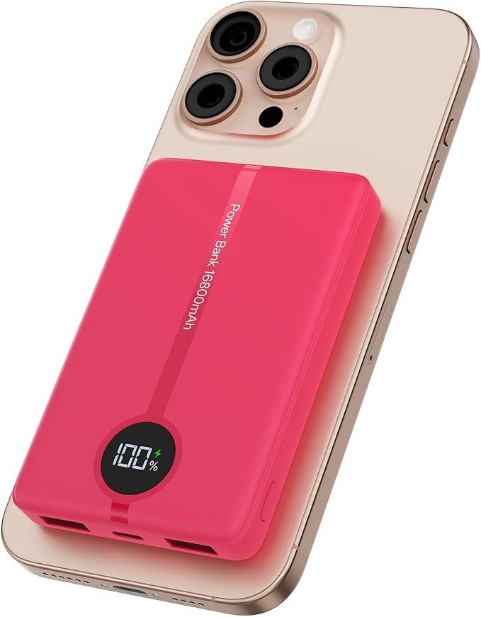 Magnetic Portable Charger, 16800mAh Wireless Power Bank, by Unknown