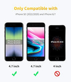 UNBREAKcable Protective Glass for iPhone SE 2022/2020, 2.5D Double Defense - Image 2