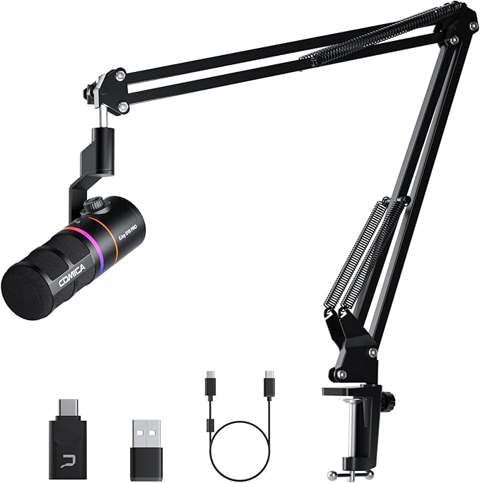 EJoy D10 PRO USB Wireless Gaming Microphone – Boom Arm Mic by COMICA