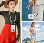 for iPhone 13/14 Case with 62.99 inch Lanyard, Classic Clear&Gray Magnetic - Image 6