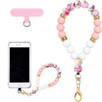 Marble Silicone Beaded Phone Wrist Strap, Cellphone Lanyard by VicHunHo