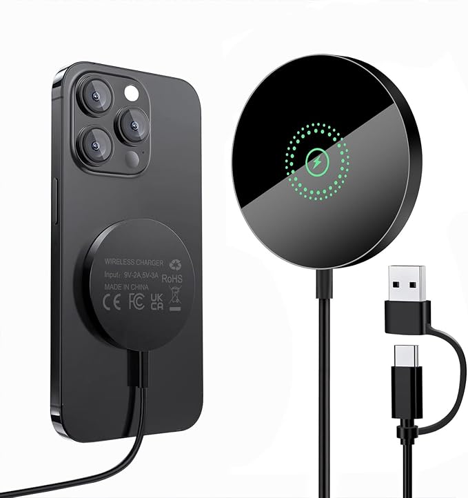 Magnetic Wireless Charger for iPhone 16/16 Pro/16 Plus/16 Pro Max, FDGAO 2 in 1 by WirelessCharger