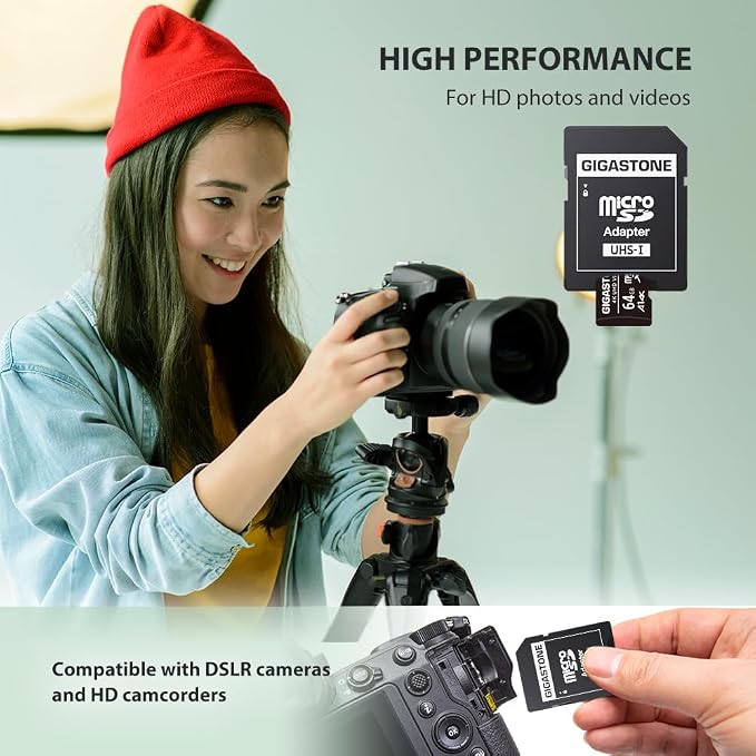 GIGASTONE 64GB Micro SD Card 2-Pack, A1 V30 4K Video Recording, Surveillance - Image 3