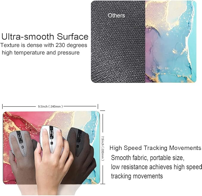 Mouse Pad, Cute Colorful Marble Mouse Pads - Image 3