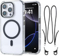 for iPhone 16 Pro Case with 62.99 inch Lanyard, Classic Clear&Black Magnetic by QATYYY