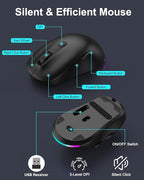 EDJO Wireless Keyboard and Mouse Combo, 10 Backlit Effects, Rechargeable 2.4GHz - Image 6