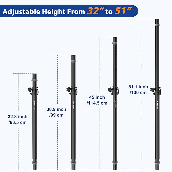 Set of 2 Speaker Poles for Subwoofer Extended Speaker Pole Only Fits Subwoofers - Image 3