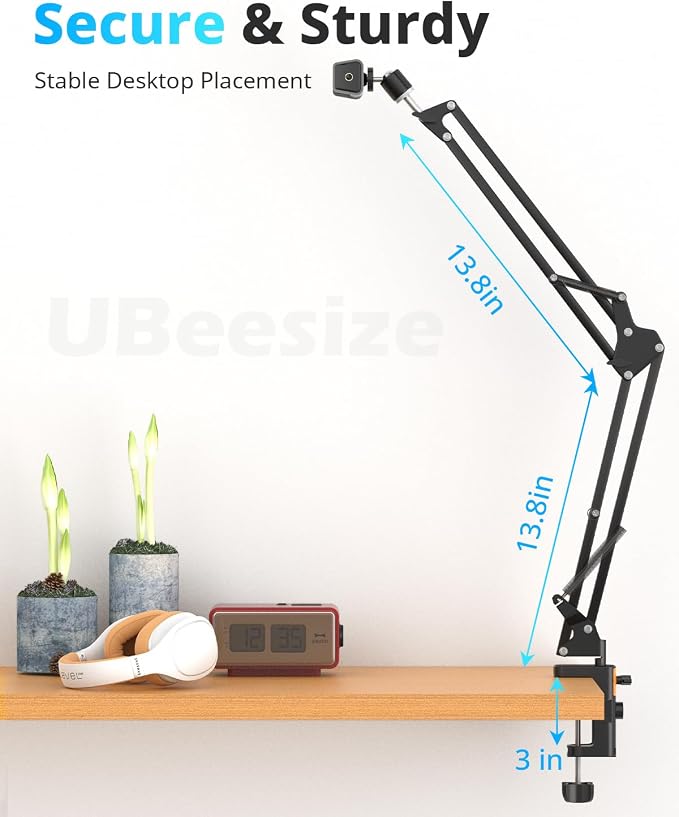 UBeesize Overhead Phone Mount Flexible Webcam Arm - Image 3