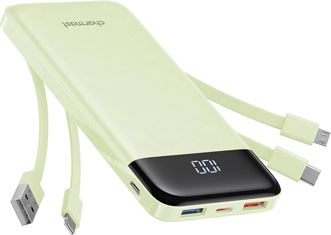 Charmast Portable Charger with Built in Cables, Power Bank with Cords Wires by Charmast