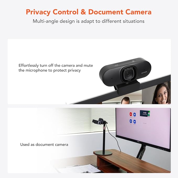 NUROUM V15AF 2K Webcam for PC, 1080P 60fps Autofocus HD Webcam - Image 9
