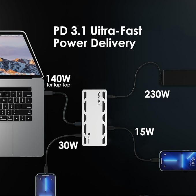 WAVLINK Thunderbolt 5 Docking Station, 12-in-1 Thunderbolt 5 Dock - Image 6