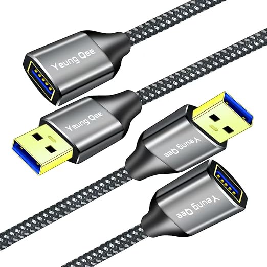 USB 3.0 Extension Cable 1 ft, 5Gbps High Speed USB 3.0 Type A Male to Female by Yeung+Qee