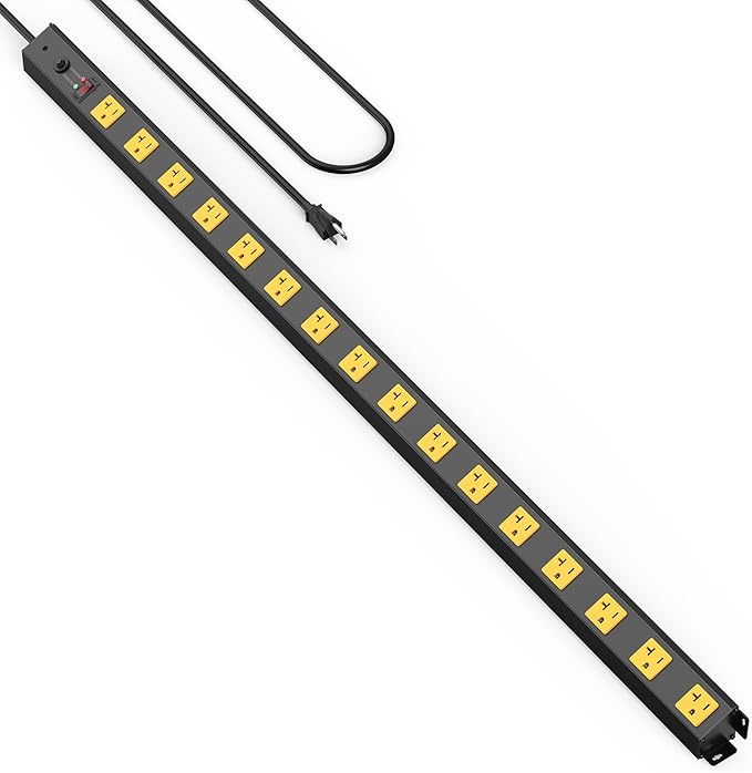 HHSOET 16 Outlet Long Power Strip, 4FT Heavy Duty Power Strip by HHSOET