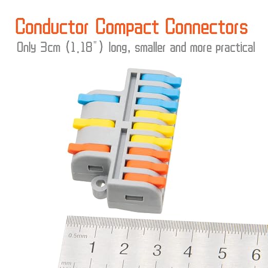 5Pcs Lever Wire Connectors, 3 in 9 Out Quick Wiring Cable Electrical Connector - Image 3