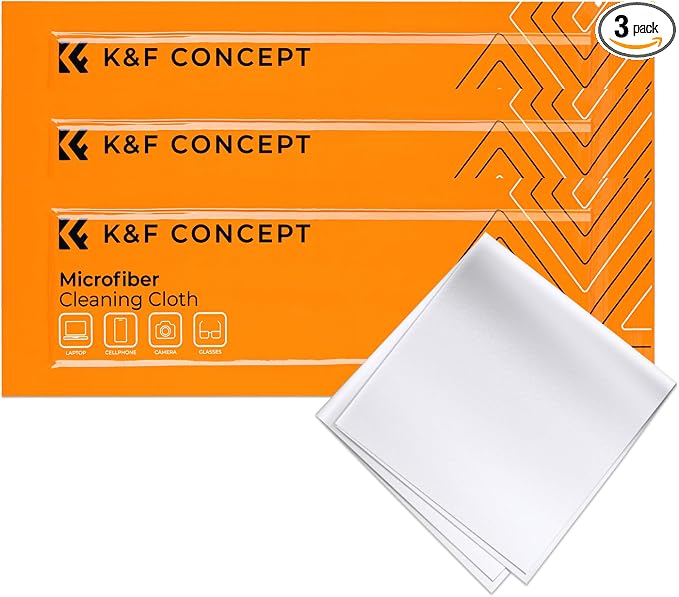 K&F CONCEPT 3 Pack Microfiber Cleaning Cloths, 6x6in Glasses Cleaning Cloths by KFCONCEPT