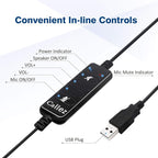USB Headset with Microphone Noise Cancelling & Audio Controls, Stereo Computer - Image 4