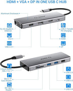 USB C Hub, TOTU Upgraded 13 in 1 Type C Hub to 4K HDMI & DP, 2 USB3.0/2 - Image 2