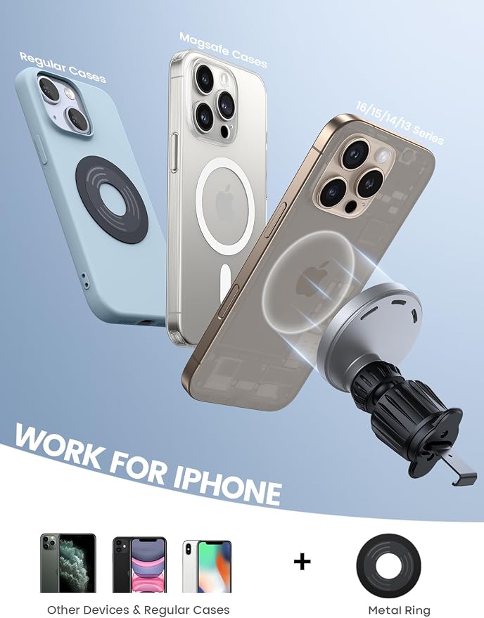 Lamicall for Mag Safe Car Mount Charger - 15W Wireless Car Phone Holder Charger - Image 6