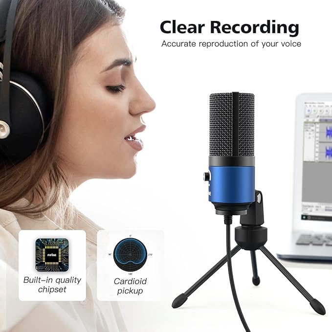 FIFINE USB Computer Microphone for Recording YouTube Video Voice Over Vocals - Image 5