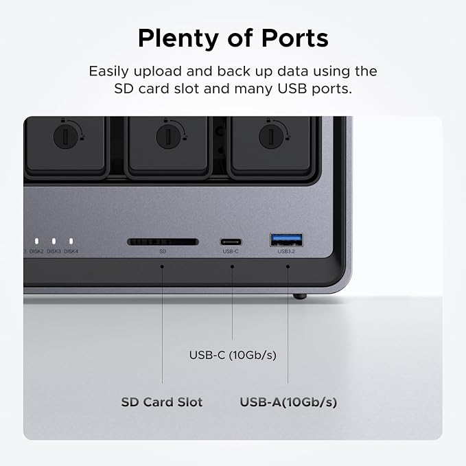 UGREEN NASync DXP4800 4-Bay Desktop NAS, Intel N100 Quad-core CPU, 8GB DDR5 RAM - Image 9