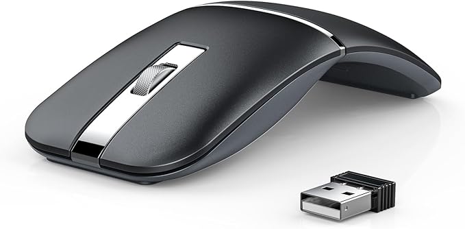 WFB Wireless Arc Mouse for Laptop, Rotatable Rotating Ultra Slim, 3 DPI for by WFB