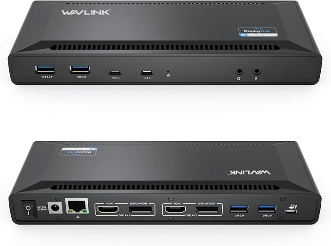 WAVLINK Universal USB C Laptop Docking Station Dual Monitors 5K/4K@60Hz by WAVLINK%C2%AE