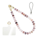Handmade Natural Purple Gradient Gemstone Crystal Beaded Charm Cell Phone by CHyishi