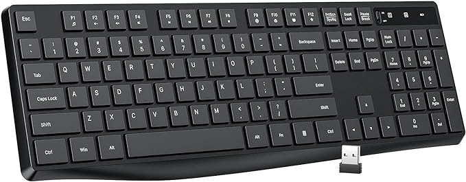 Lovaky MK98 Wireless Keyboard, 2.4G Ergonomic, Computer Keyboard, Enlarged by LovakyOfficeExpert