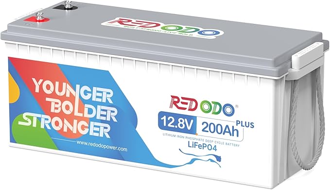 Redodo 12V 200Ah PLUS Lithium LiFePO4 Battery, Max 2560W Power Output, 200A BMS by PrimeDayRedodoSaveup55