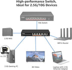 6 Port 10G Ethernet Switch Unmanaged, 4 x 2.5G Base-T Ports, 2 x 10Gb RJ45 Ports - Image 4
