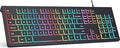 Wired Backlit Keyboard, Lighted Computer Keyboard by COLIKES