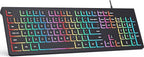 Wired Backlit Keyboard, Lighted Computer Keyboard by COLIKES