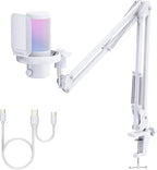 FEELWORLD VM1 White Gaming PC USB Microphone Condenser Mic by Feelworld