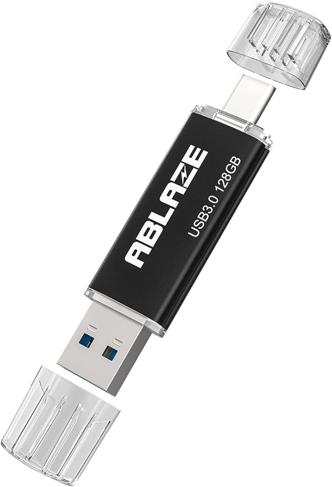 ABLAZE Type C Flash Drive 128GB, Dual USB 3.0+ USB C Flash Drive Compatible by ABLAZEGlobal
