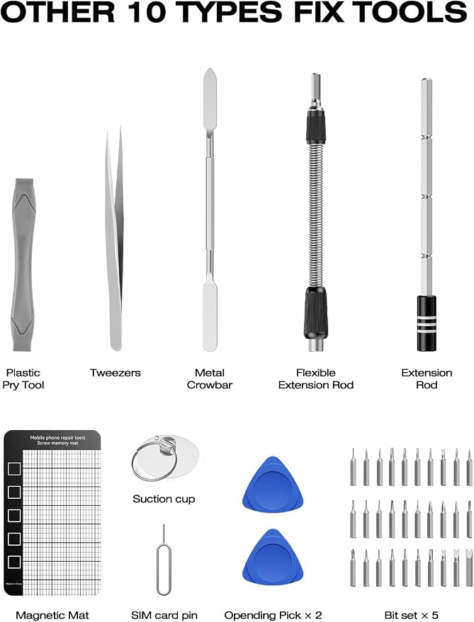162-in-1 Mini Electric Screwdriver Set, SMOOTHARMOR Precision Cordless Power - Image 9