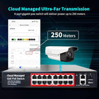 Poe Switch, 16 Port PoE+ Switch, Cloud Managed 10/100Mbps Ethernet Switch - Image 7
