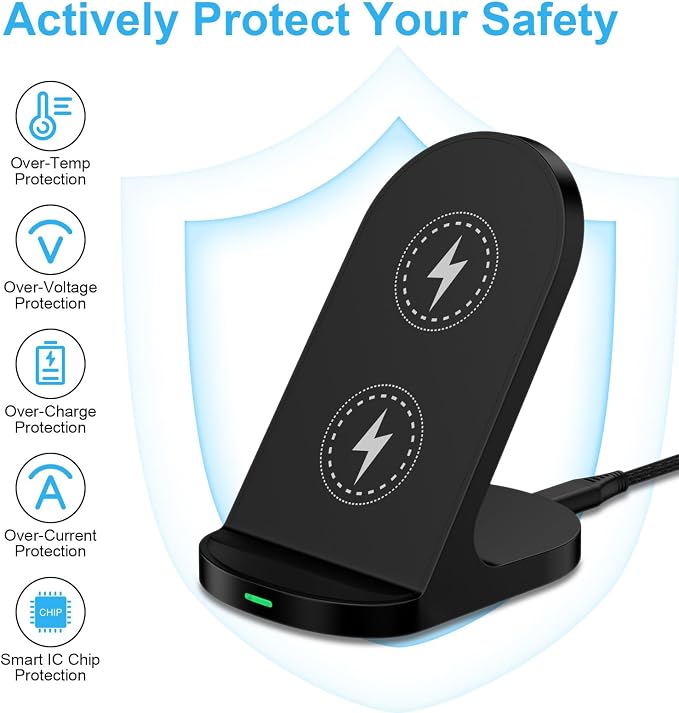 15W Fast Wireless Charger Phone Charging Stand - Image 2