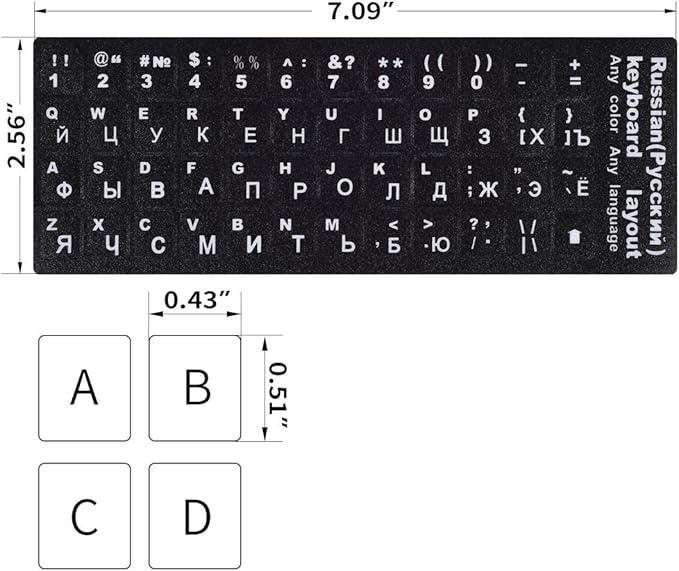2PCS Russian Keyboard Stickers, Russian-Englsih Keyboard Letters Replacement - Image 6
