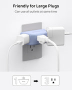TROND Outlet Extender, 3 Way Angled Wall Plug Splitter, 3-Prong Grounded Outlet - Image 3