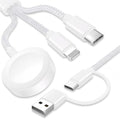Upgraded 3 in 2 USB C Cable for Apple Watch Charger Travel USBC Multi Fast by top-up