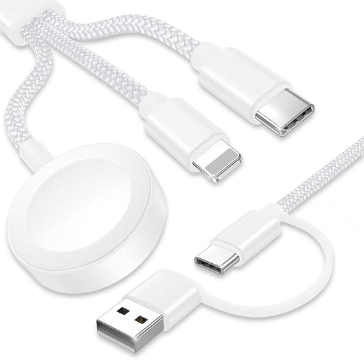 Upgraded 3 in 2 USB C Cable for Apple Watch Charger Travel USBC Multi Fast by top-up