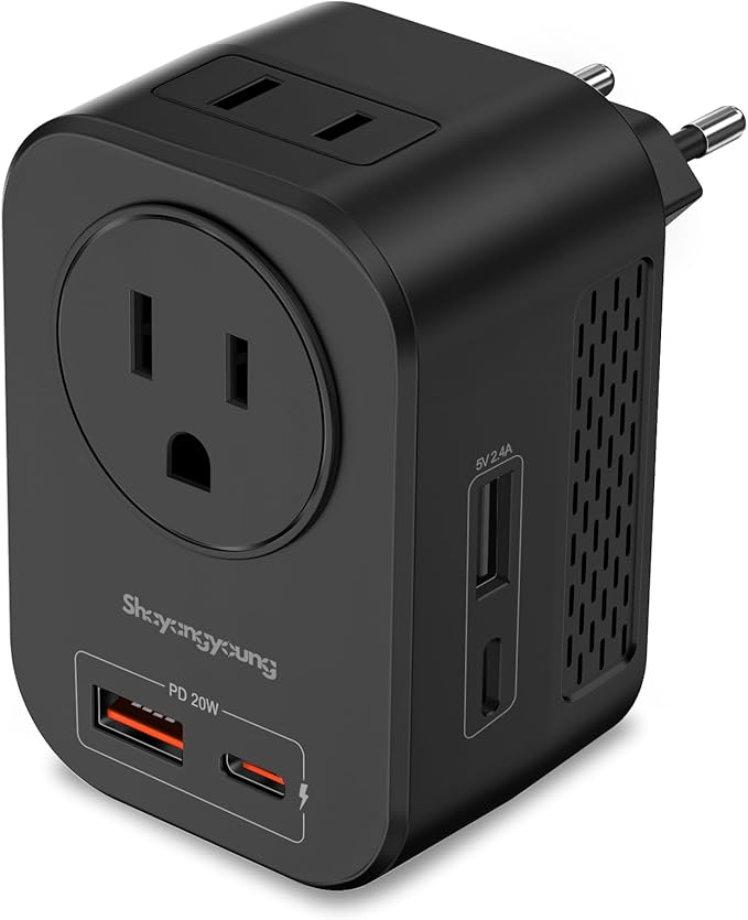 220V to 110V 20W PD Voltage Converter US to Europe International Universal by Shayangyoung
