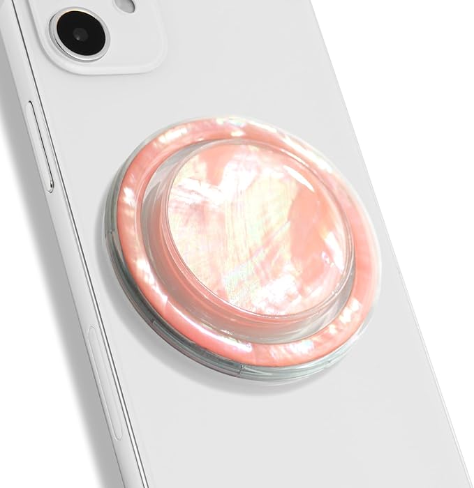 OnTheGrip Cute Natural Seashell Design Round Shape Collapsible Mobile Phone by OnTheGripofficial
