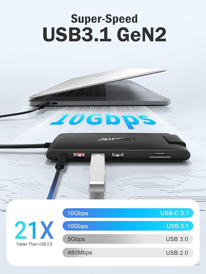 Docking Station USB C/A 10Gbps 3*Display 13 in 1, 2025 Upgrade Lemorele USB C - Image 4