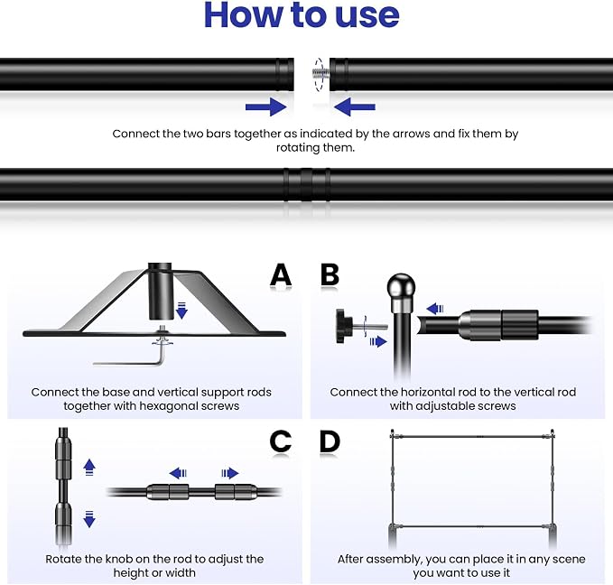 Jiang&Rong 10x8ft Photo Backdrop Stand Kit - Image 4